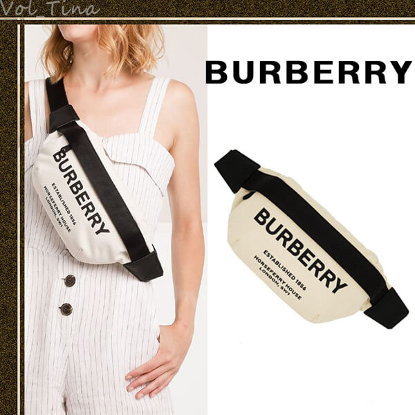BURBERRY バーバリー ウエストポーチ コピー ロゴ キャンバス ベルト