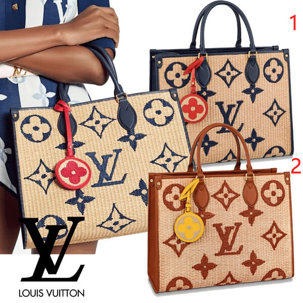ルイヴィトン オンザゴー コピー ラフィア LV MM トートバッグ