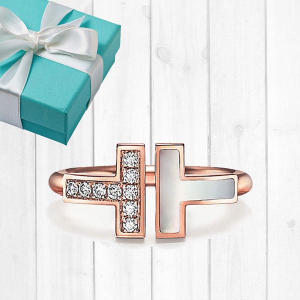 ティファニー Tリング 偽物【新作】Tiffany T マザーオブパール リング