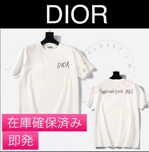 ディオール Tシャツ パロディ ロゴ コラボ レイモンド 半袖 刺繍