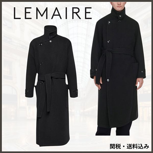 Wool coat Dark squirrel Lemaire コート wool WRAP COAT IN WOOL