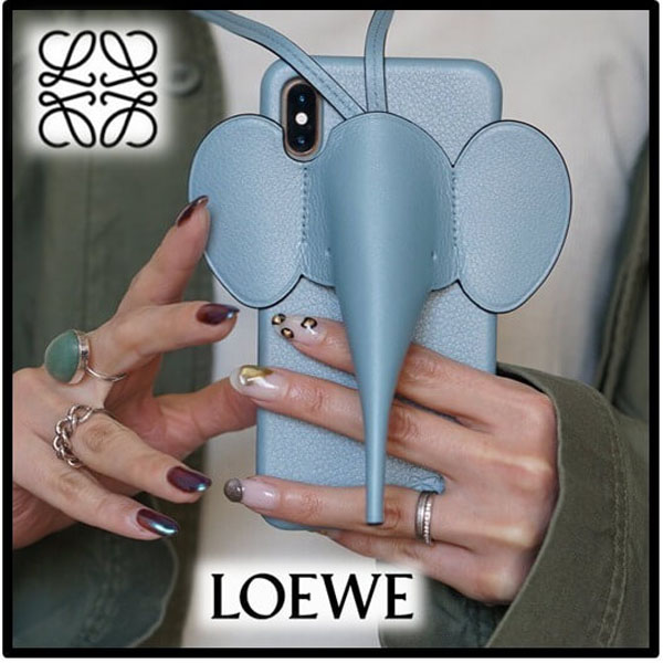 ロエベ iphoneケース 象 コピーエレファント】象 Elephant 水色 偽物