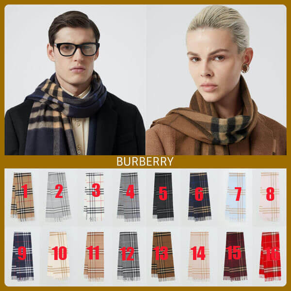 バーバリー マフラー 偽物【Burberry】マフラー チェック 16色展開