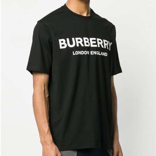 バーバリー Tシャツ コピー ロゴプリント コットンTシャツ ブラック
