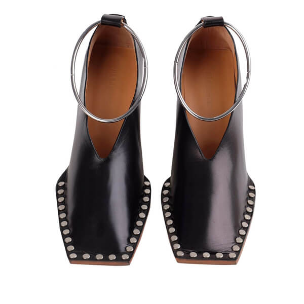 JIL SANDER ジルサンダー アンクレット スタッズ レザーヒールパンプス ジルサンダー 革靴 偽物 【JIL SANDER】アンクレット☆スタッズ レザー