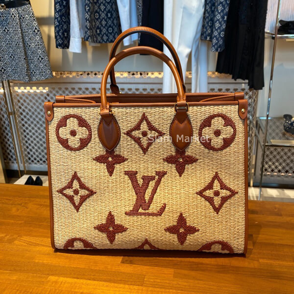 ルイヴィトン オンザゴー コピー ラフィア LV MM トートバッグ