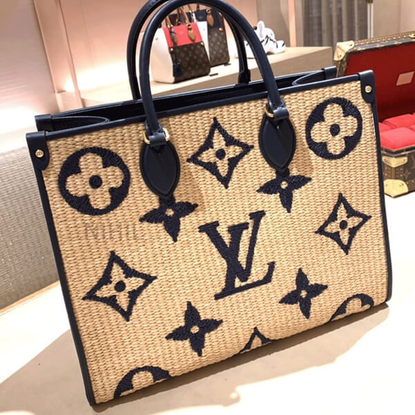 ルイヴィトン オンザゴー コピー ラフィア LV MM トートバッグ