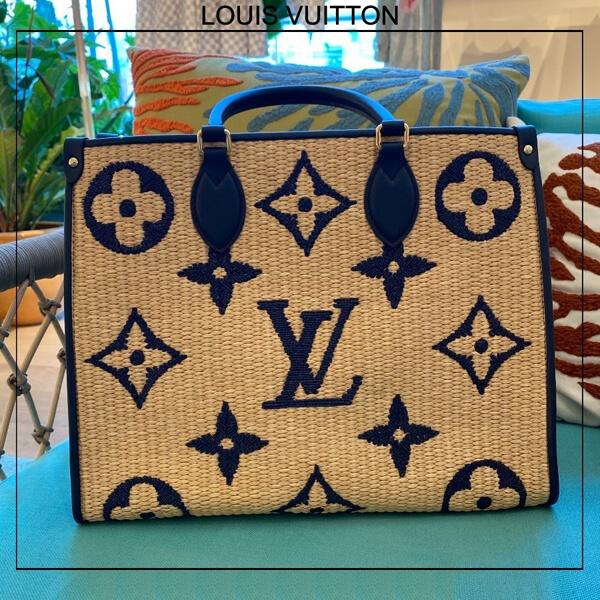 ルイヴィトン オンザゴー コピー ラフィア LV MM トートバッグ