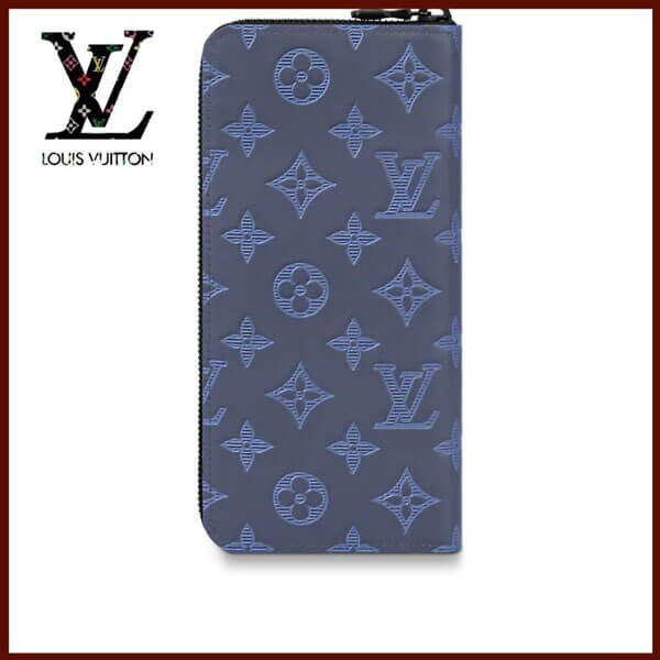 ルイヴィトン シャドウ ネイビー 偽物 LV ジッピーウォレット