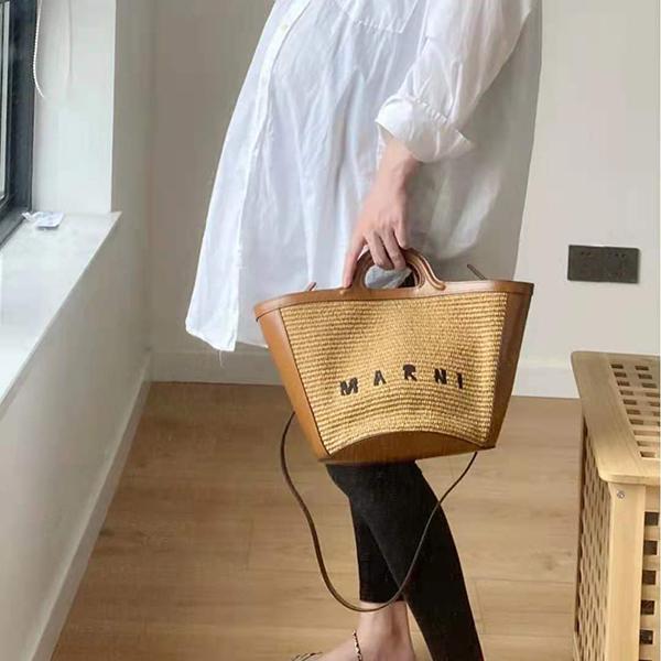 マルニ かごバッグ 偽物 2021春夏人気 関税込☆トロピカリア レザー