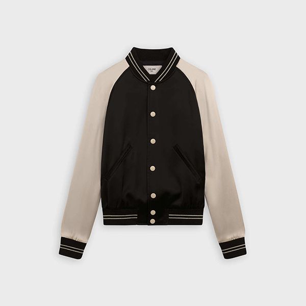 ☆21SS セリーヌ テディ ジャケット 偽物 スタッズロゴ BLACK-セリーヌ