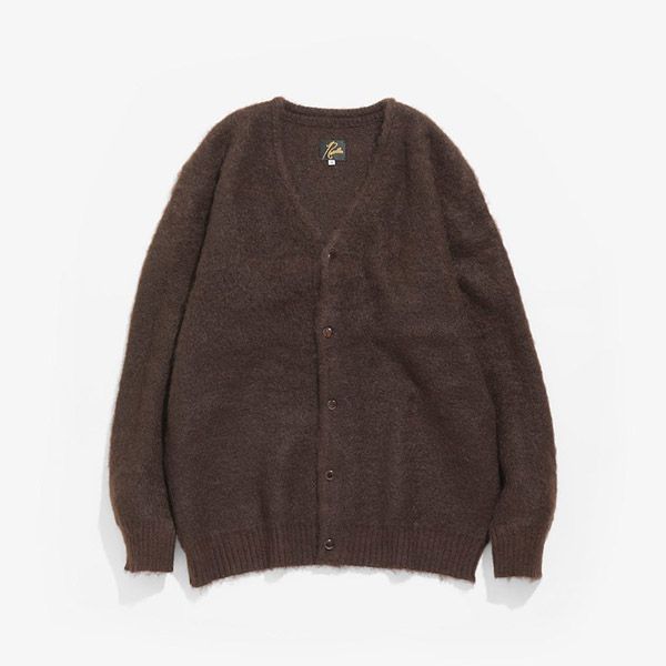 Needles ボタン付きカーディガン Mサイズ ブラウン ☆FW21最新！NEEDLES 偽物 送料関税込☆ MOHAIRカーディガン 3色 JO259