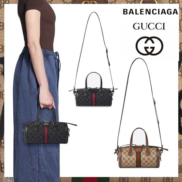 注目コラボ[バレンシアガ x グッチ コピー]SMALL BOSTON BAGボストン 