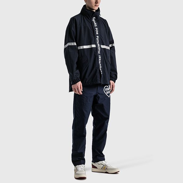 SALE】HUMAN MADE 偽物◇ファイアー ジャケット ハイネック ブルー