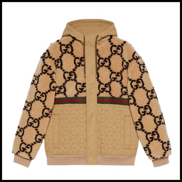 グッチ GGジャカード 偽物 フェイクファージャケット コピー