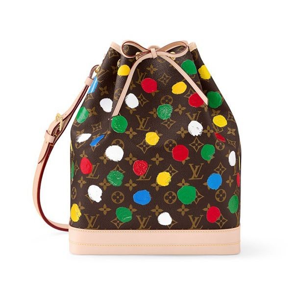 LV × YK 草間彌生 コラボ ノエ バケツバッグ 偽物 モノグラム ドット