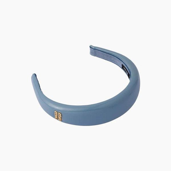 miumiu カチューシャ　ライトブルー ミュウミュウ レザー ヘッドバンド カチューシャ 偽物5IH025_069_F0E18