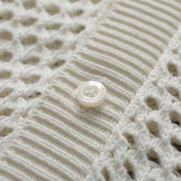 フレッド ペリー 偽物ニットポロシャツ K7850 LACE BUTTON THROUGH