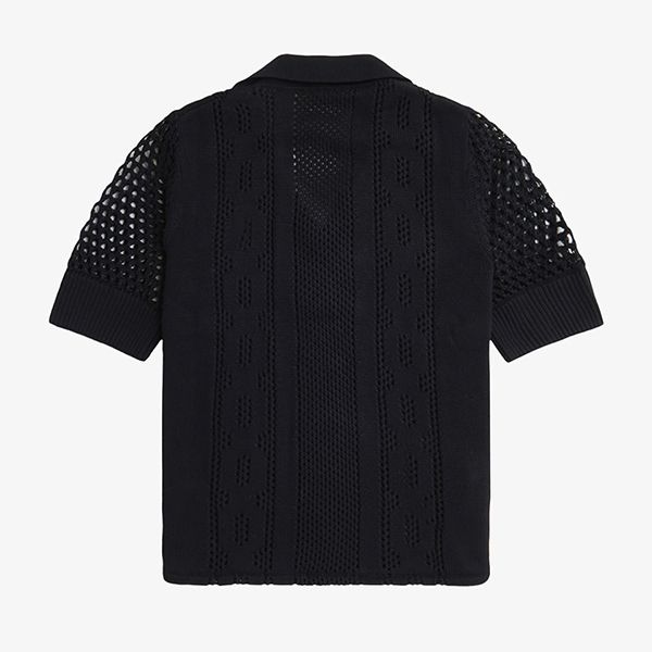 フレッドペリー コピーOpen-Knit Button-Through Shirt すぐ届く