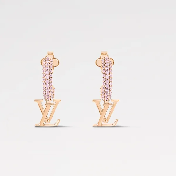 クリスタル輝く《ルイヴィトン》 ピアス コピー フープ LV アイ