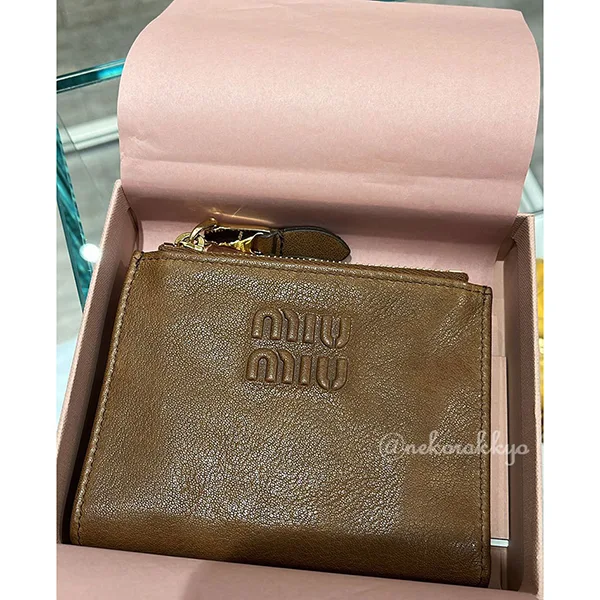 ミュウミュウ 二つ折り財布 偽物 Small nappa leather wallet