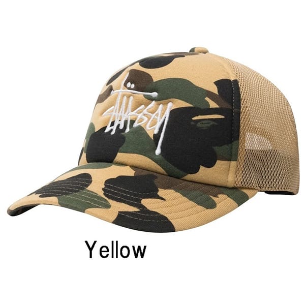 希少/コラボ】Stussy エイプ キャップ 偽物 BAPE TRUCKER CAP-