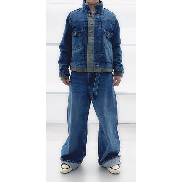 サカイ リーバイス 偽物》リバーシブルベルトワイドデニム-SACAI 