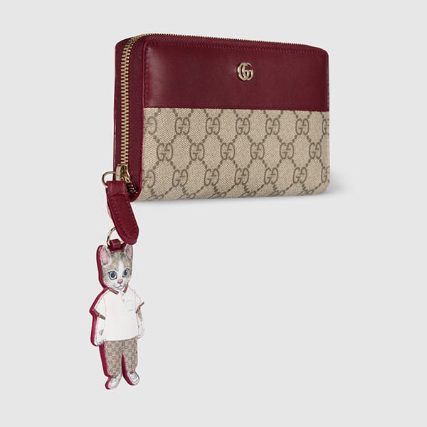 GUCCI 日本限定 ヒゲチユウコ バイカラー ジップアラウンドウォレット 日本限定 グッチ ヒグチユウコ 偽物 バイカラー ジップアラウンド