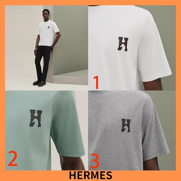ギフトに最適エルメス 「HCheval」ミニレザーパッチTシャツ