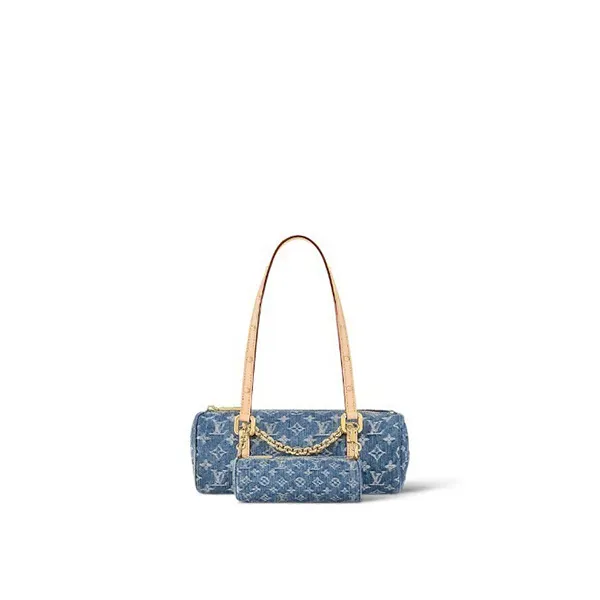 ルイヴィトン 偽物 LV Remix パピヨン MM デニム M46830超希少☆レア