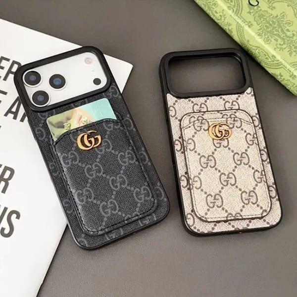 グッチ iPhone17 Pro Max ケース 偽物 GGスプリーム 背面カード収納