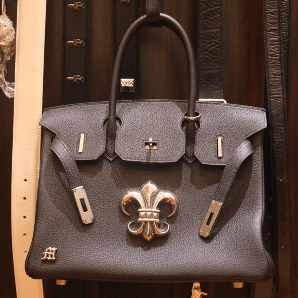 エルメス クロムハーツ バーキン コピー 30cm BSフレア シルバー金具