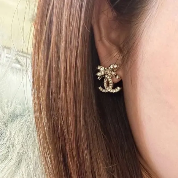 シャネル リボン＆CCロゴ ピアス ABA922 B10960 NO010-シャネル パロディ