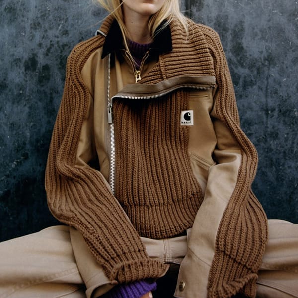 sacai × カーハートWIP】アウター ダックニットブルゾン コピー-SACAI