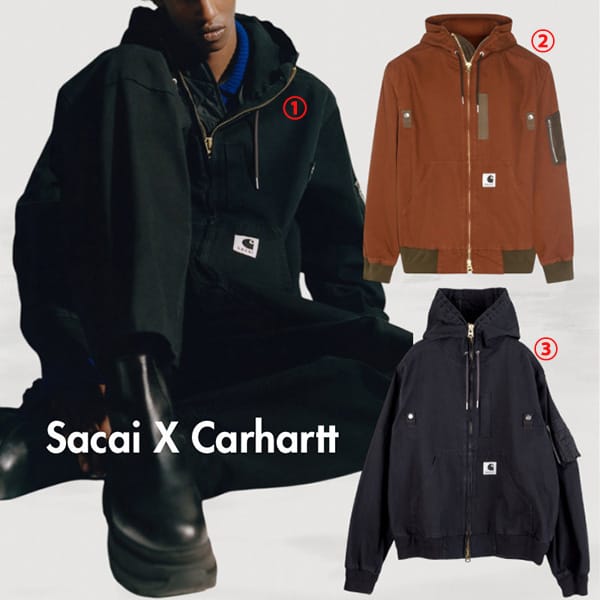 sacai×carhartt WIP 偽物】ウォッシュドダックフードブルゾン 偽物