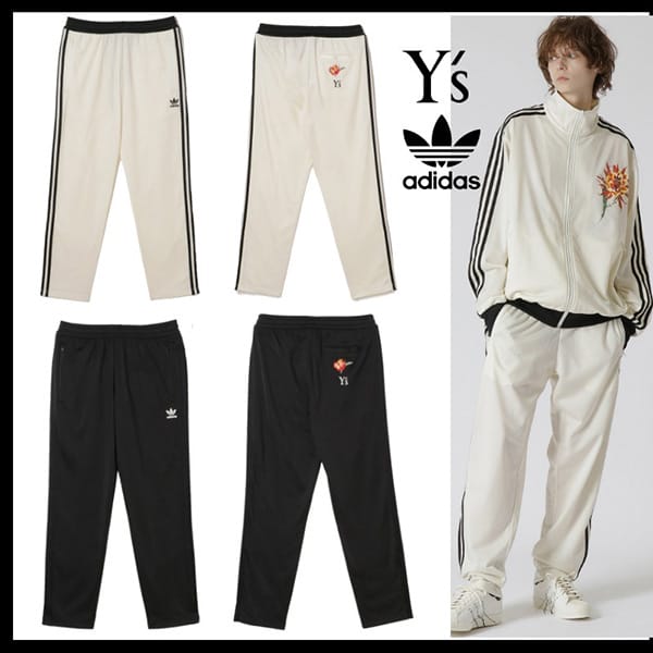 ◇Ys x adidas◇ワイズ アディダス 偽物 コラボ フラワー刺繍パンツ
