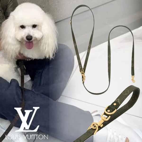 犬用品 Louis Vuitton ルイヴィトン 首輪 モノグラム レザー 犬用品