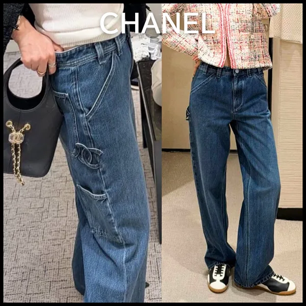 ギフトに最適ジェニー着用☆【シャネル】デニムパンツ CCロゴ P81258