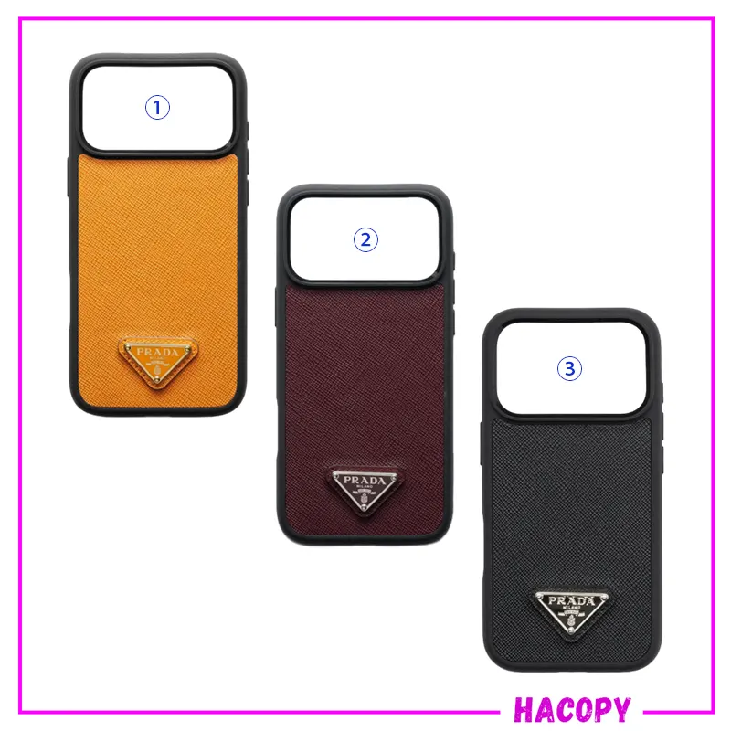 【美品】PRADA スマホケース　iPhone12 スマホカバー　三角ロゴ プラダ 三角ロゴ iphone 17 pro/MAX ケース 3色 pr4415554-プラダ
