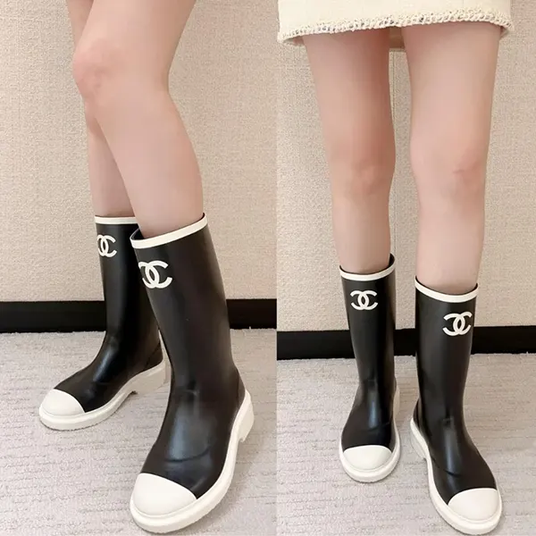 シャネル 長靴 綺麗 CHANELシャネル カメリア 長靴 レインブーツ 23