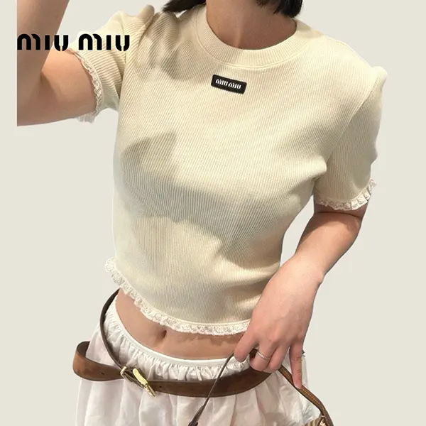 高級感あふれる逸品♡ミュウミュウ ガーメントダイ コットン トップス