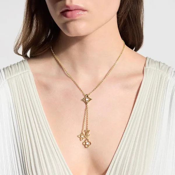 3-2958 LOUIS VUITTON コリエフラワー パワー ネックレス 美しく輝く☆】ルイヴィトン ネックレス LV パーリーフラワー M03868