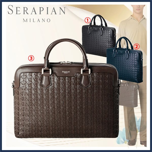 SERAPIAN コピー】MOSAICO製エクストラスリムブリーフケース-SERAPIAN