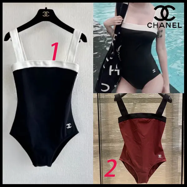 【正規品】シャネルCHANEL 2022-23クルーズ黒 ワンピース水着　36 シャネル ワンピース水着 スーパーコピー バイカラー w26062901