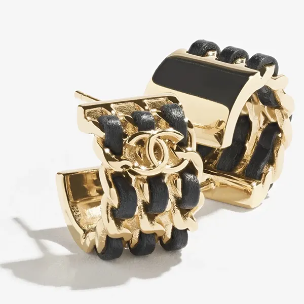 シャネル フープ ピアス レザー チェーン ココマーク ABH154-B23469 
