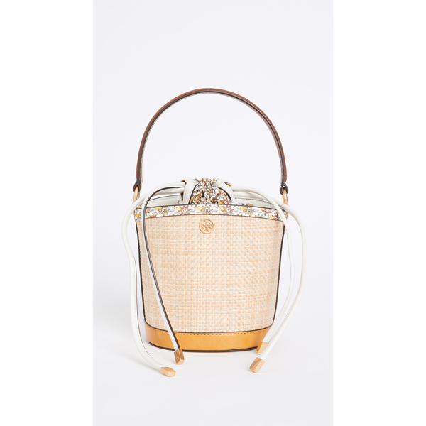 Tory Burch☆トリーバーチ バッグ 偽物 Robinson Straw Mini Bucket