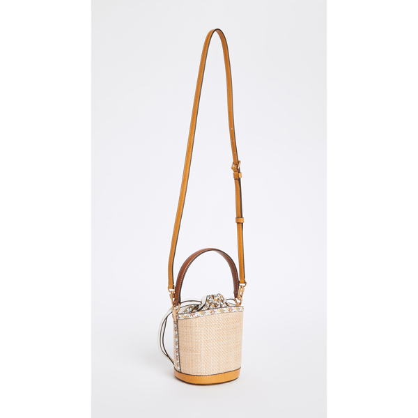 Tory Burch☆トリーバーチ バッグ 偽物 Robinson Straw Mini Bucket